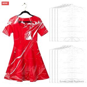 8-Pack Clear Plastic Garment Bags for Hanging Clothes Storage